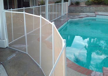 Beige/White Pool Fence