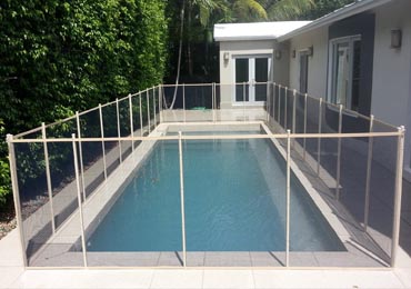 Black/Beige Pool Fence