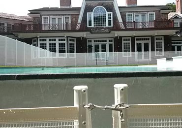 White Pool Fence